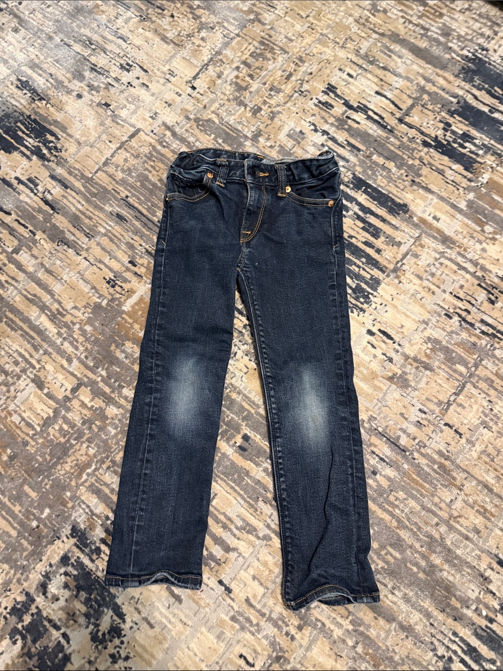 RtA Light-Mid Wash Slim Straight Jeans with Contrast Stitching